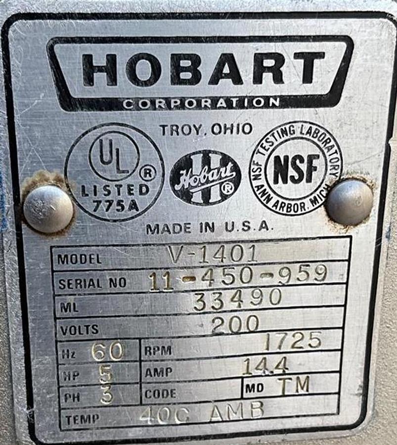 Used Hobart 140qt dough mixer -V1401