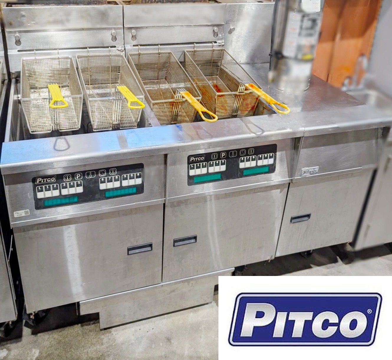 Used Pitco Dual SG18 Fryers with Oil Recovery