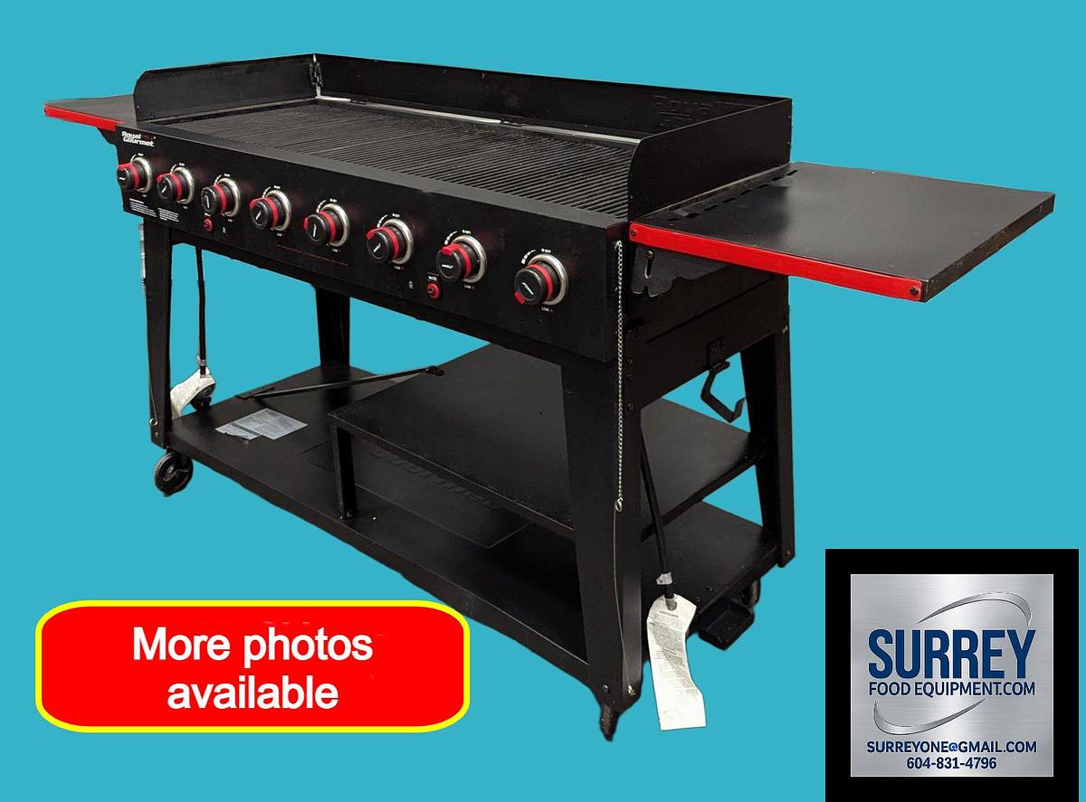 Used Royal Gourmet GB8003 8-Burner Gas Grill w/Foldable Side Tables