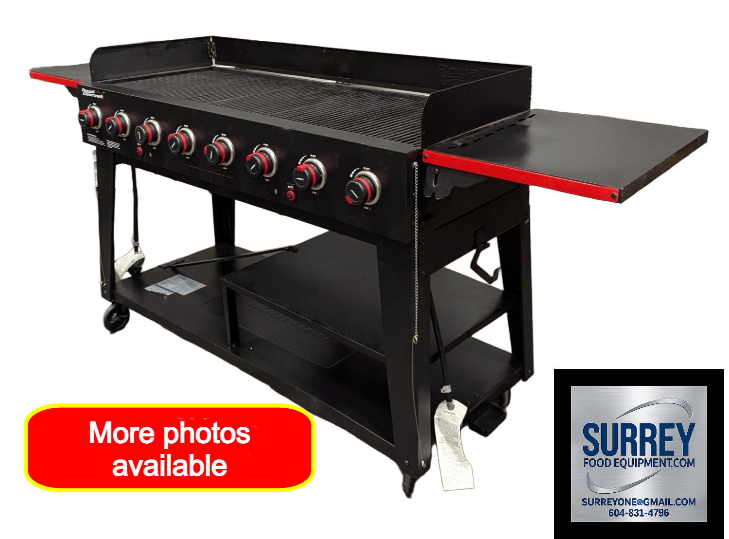 Used Royal Gourmet GB8003 8-Burner Gas Grill w/Foldable Side Tables
