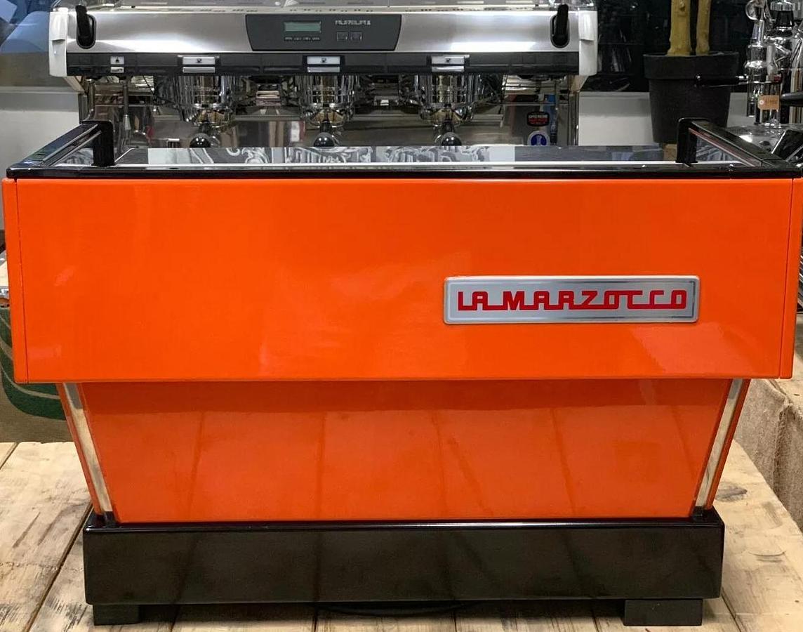 Refurbished LA MARZOCCO LINEA CLASSIC 2 GROUP ORANGE ESPRESSO COFFEE MACHINE COMMERCIAL CAFE