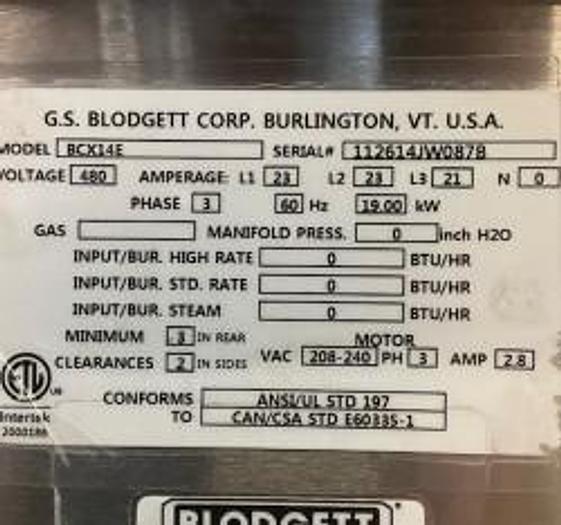 Refurbished Blodgett Electric Double Combi Oven BCX14E from School