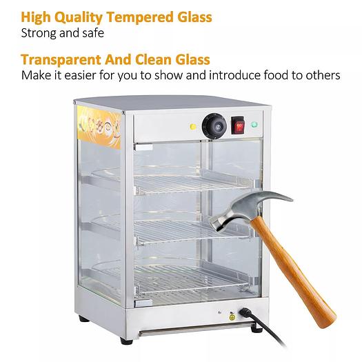 Hot food warmer - 20" x 20" x 24" high - pizza - pastry - hot food items - SEE VIDEO