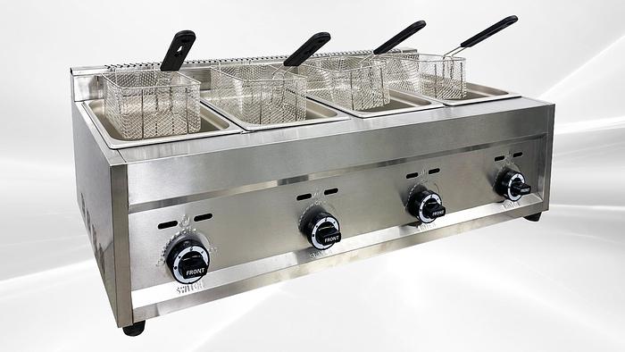 4 COMPARTMENT DEEP FRYER - GAS - PROPANE -OUTDOOR USE ONLY