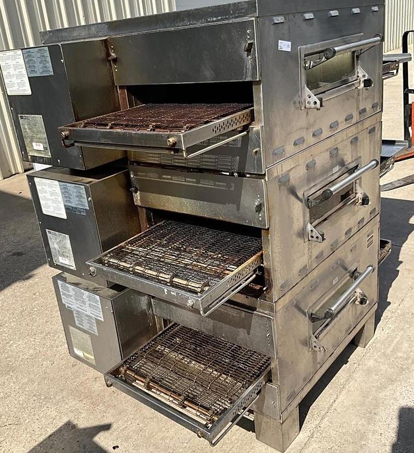 Refurbished Middleby Marshall gas triple stack conveyor ovens