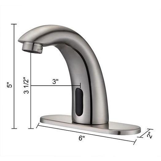 5" Automatic Sensor Lavatory Sink Faucet Brushed Nickel - Chrome or Bronze