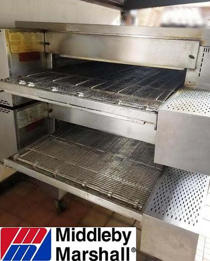 Used Middleby Marshal PS570 Gas double stacked conveyor pizza ovens