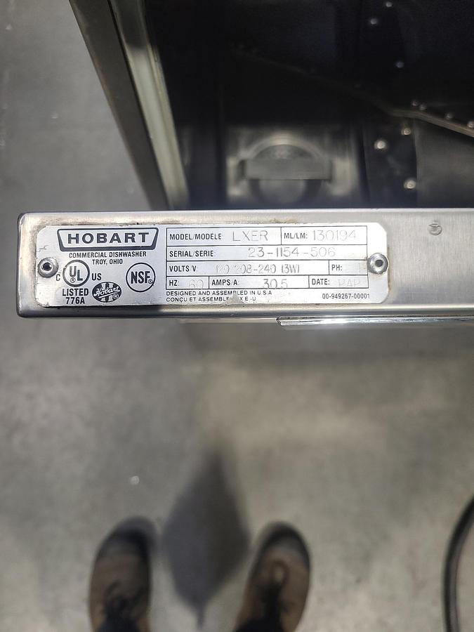 Refurbished Hobart undercounter high temp dishwasher 