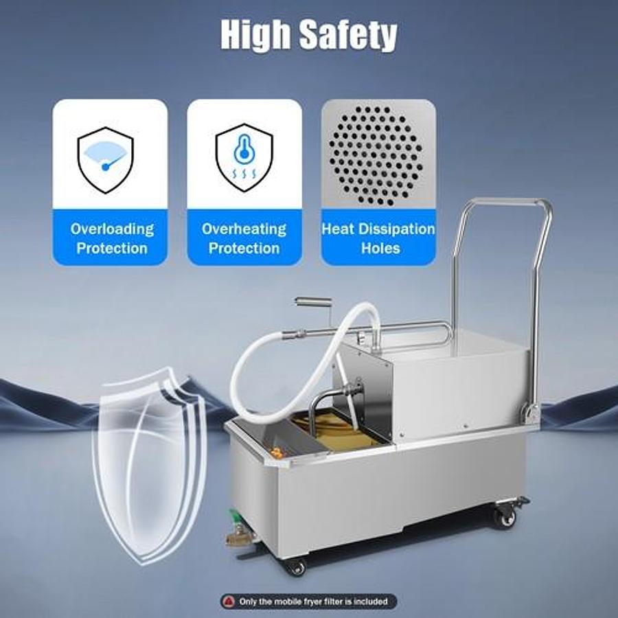 Used Stainless Steel Oil Filter Machine 55L for Commercial Deep Fryer Oil Filtration