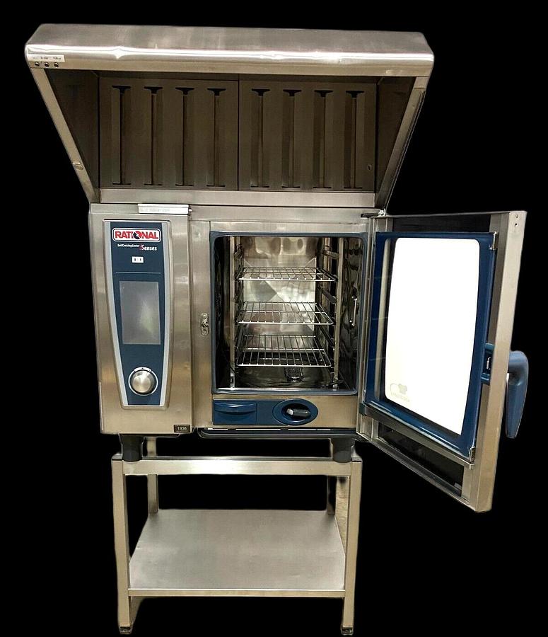 Used Rational 6 pan/half size (Electric) Combi, w/UltraVent Hood, Stand 