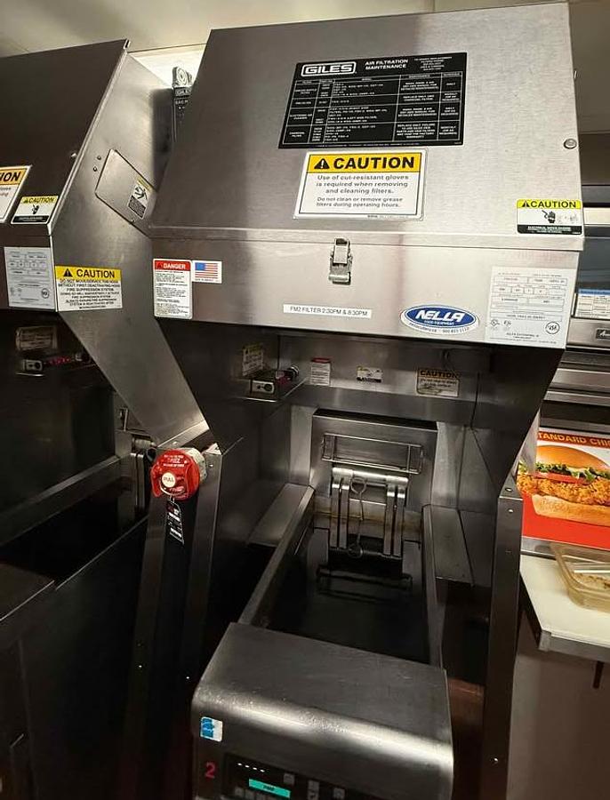 Used Giles Ventless Hood - c/w with deep fryer