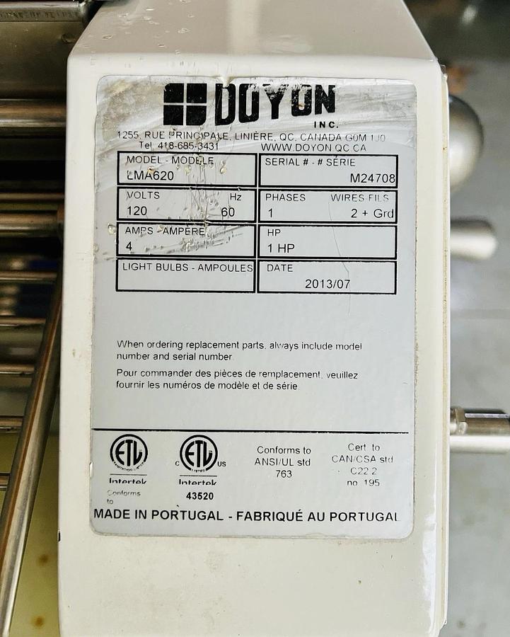 Used Doyon LMA620 Reversible Dough Sheeter - Floor Model