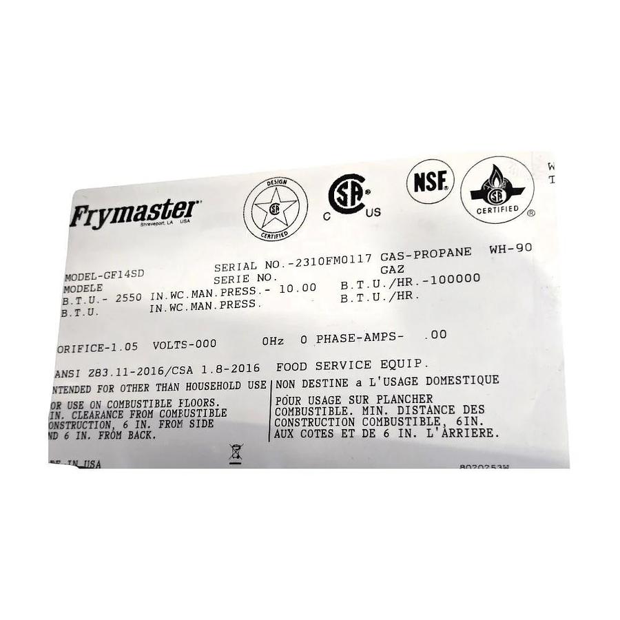 Used Garland GF14SD Floor Fryer - Propane - 2 AVAILABLE - WARRANTY