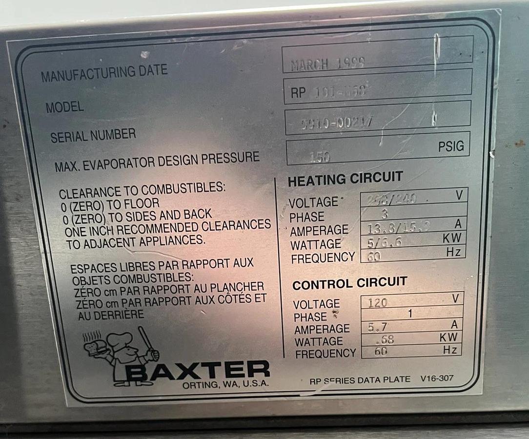 Used Baxter RP101 Commercial Retarder/Proofer Bakery Cabinet | 3-Phase | 208/240V