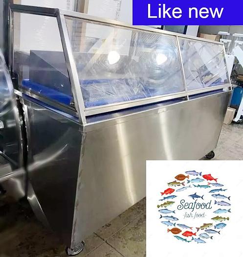 Refurbished Sea Food Ice Bin Insulated Display Table w/ Cambro Bar Bases