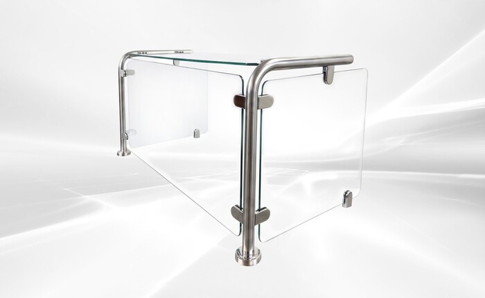 Sneeze guards - glass with metal frame - 5 sizes to choose from