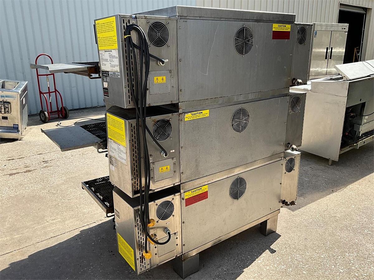 Refurbished Middleby Marshall gas triple stack conveyor ovens