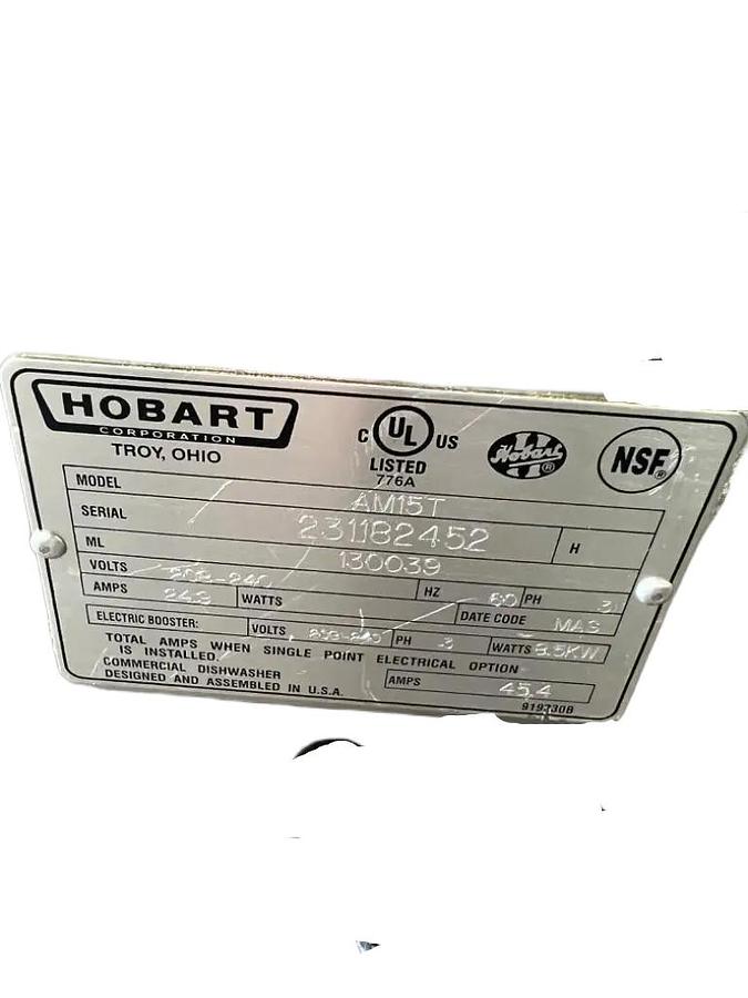 Used Hobart high temperature am15T TALL  - great for bakery trays and pans