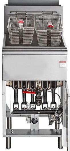 Natural Gas or Liquid Propane 70-100 lb. Stainless Steel Floor Fryer - 150,000 BTU
