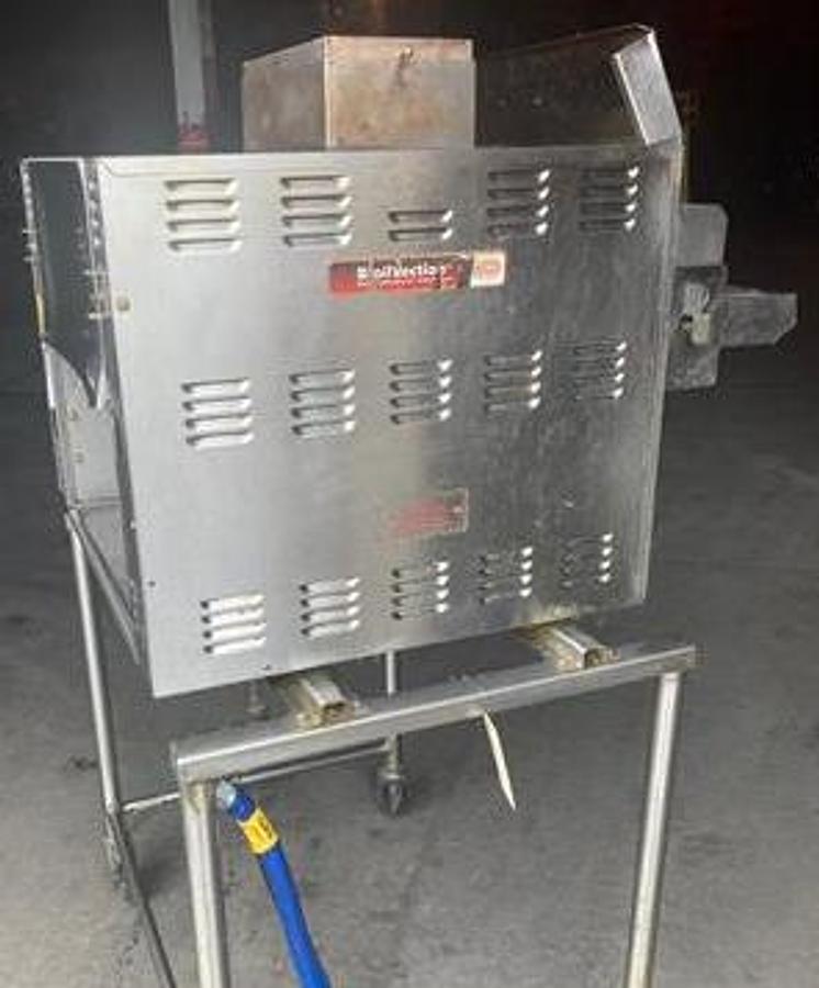Used Nieco JF63-2G Conveyor Charbroiler on Mobile Stand