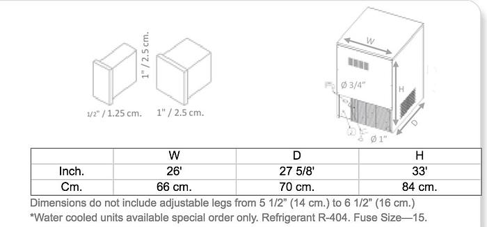 SPIKA NG215 UNDER COUNTER ICE MAKER