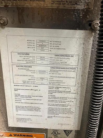 Refurbished Baxter Natural Gas Single Rack Oven