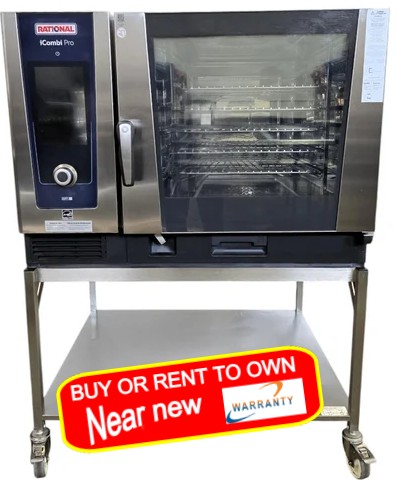 Used Rational LM100CE AXXXXX Electric Combi Oven with Stand - 6 Pan