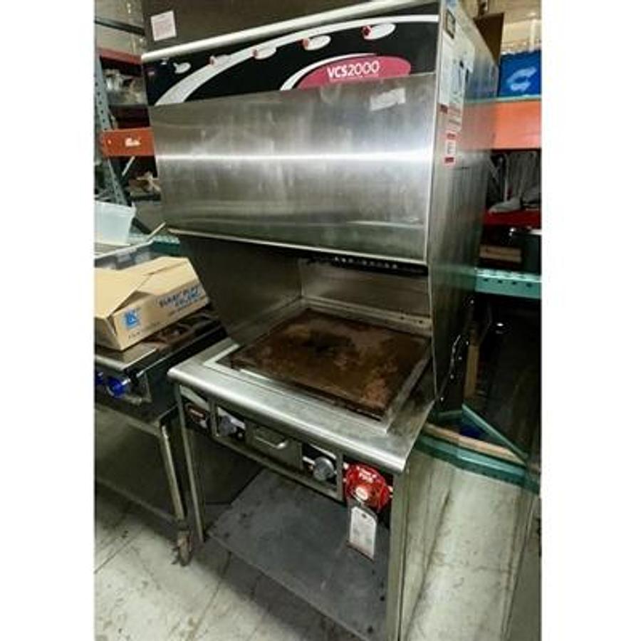 Used Ventless - Wells WVG-136 Ventless Griddle with built-in Hood