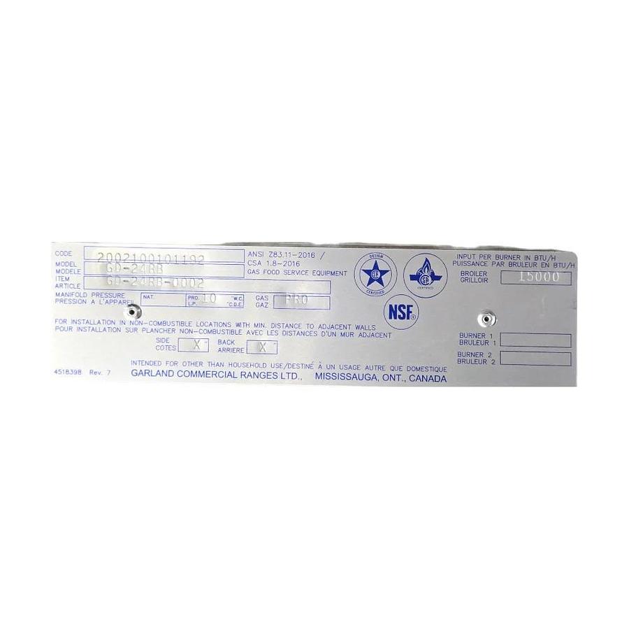 Used Garland GD-24RB Charbroiler - Natural Gas -WARRANTY