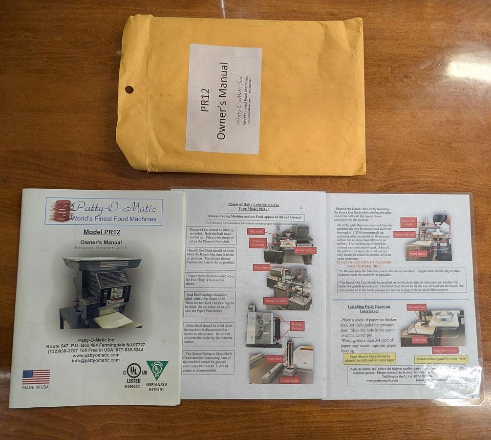 Used Patty-O-Matic PR12 Automatic Patty Forming Machine - LIKE NEW CONDITION -WARRANTY