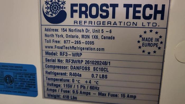 Refurbished Frost Tech RF3-WRP Display Case -buy or rent $8.84 per day