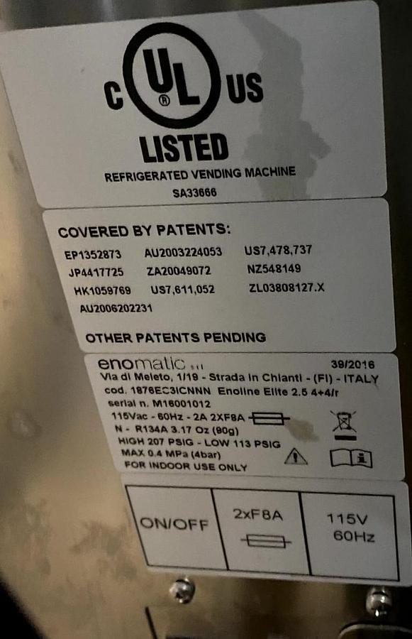 Used ENOMATIC ELITE 2.5 - 8 BOTTLE - 2 available