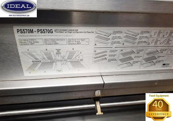 Used Middleby Marshal PS570 Gas double stacked conveyor pizza ovens