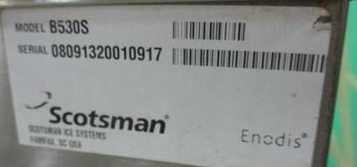 Used Scotsman ice flaker - 1600 lbs per day with bin