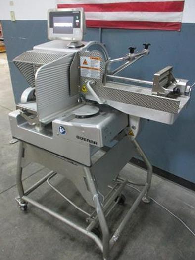 Used BIZERBA VSI330 F Vertical Meat Deli Cheese Slicer Stacker On Stand.