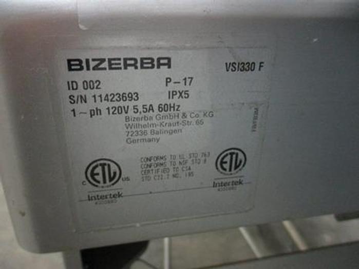 Used BIZERBA VSI330 F Vertical Meat Deli Cheese Slicer Stacker On Stand.