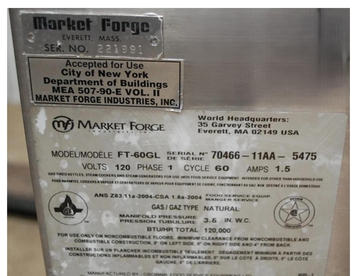 Used Market Forge FT-60GL Natural Gas 60 Gallon Steam Jacketed Tilt Soup Ket