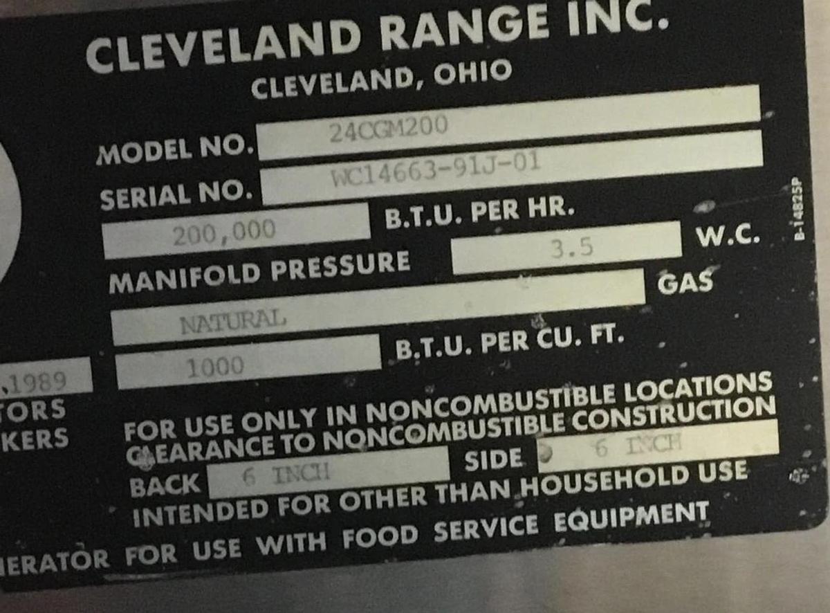 Used Cleveland Range 24CGM200 Commercial Gas Convection Steamer 2 Compartment