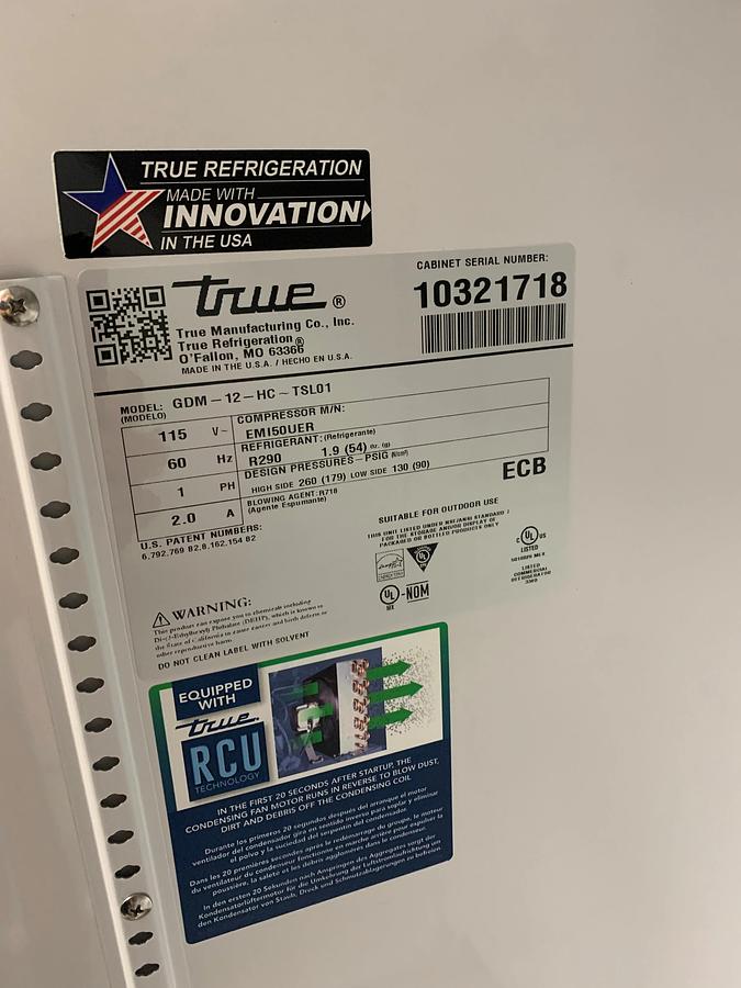 Used True GDM-12-HC-TSL01 Glass Door Merchandiser