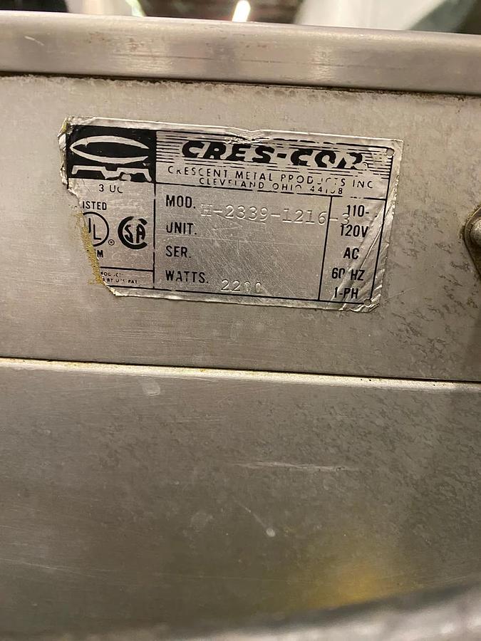 Used Cres-Cor 2 Tray Warming Table and Holding Cabinet