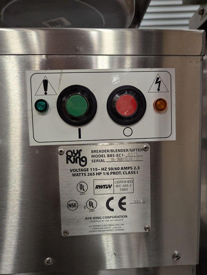 Used BREADING STATION AYR-KING -BREADER, BLENDER,SIFTER - BRAND NEW - WARRANTY