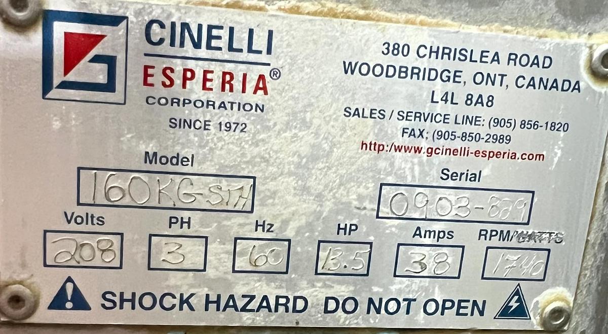 Used Cinelli 160KG-STH Spiral Mixer -WARRANTY