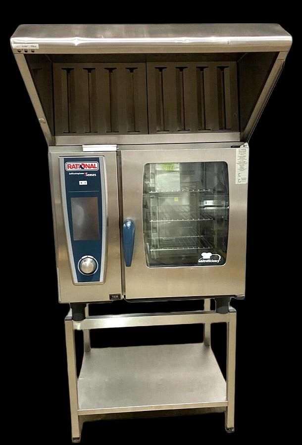 Used Rational 6 pan/half size (Electric) Combi, w/UltraVent Hood, Stand