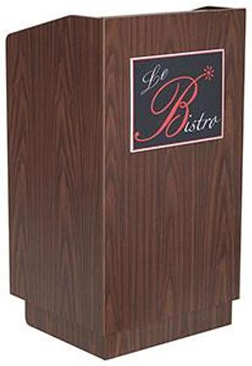 PODIUM OR MAITRE D' STATION - BLACK OR DARK WALNUT GRAIN