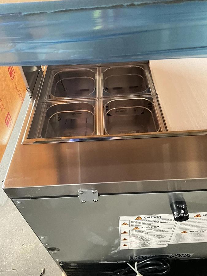 Used New Turbo Air MST28N-711S 28" refrigerated prep table with sneeze guard Salsa - BRAND NEW