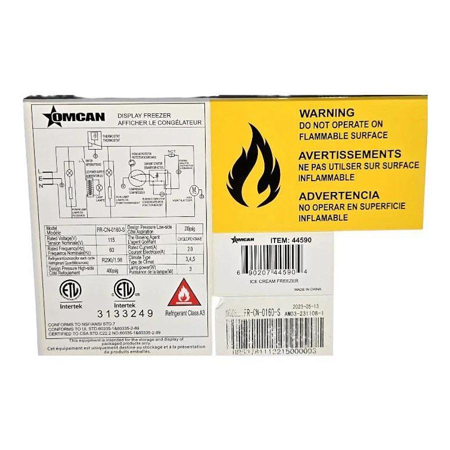 Used Omcan FR-CN-160-S Ice Cream Freezer with Guard - 26" Flat top -WARRANTY