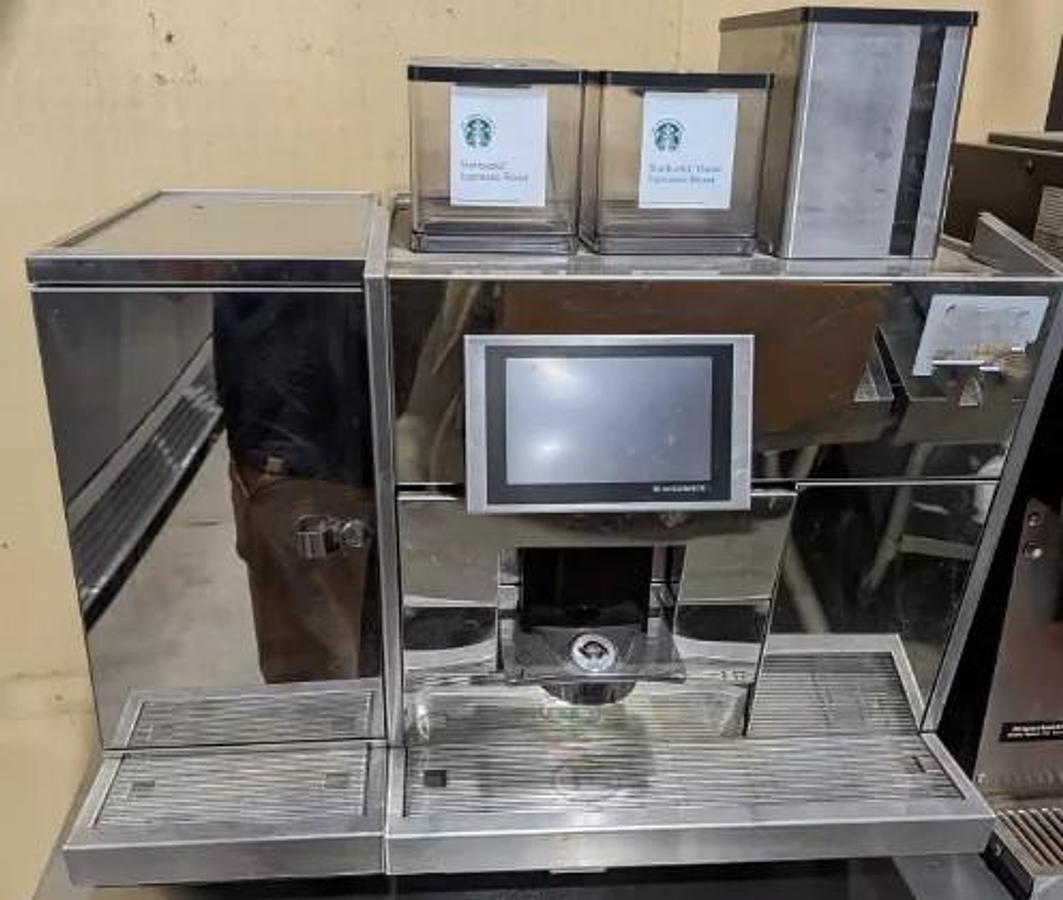 Used Black and White Cappuccino Machine with Cream Cooler