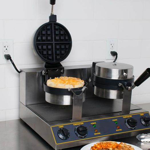 Double Belgian Waffle Maker with Timers - 120V