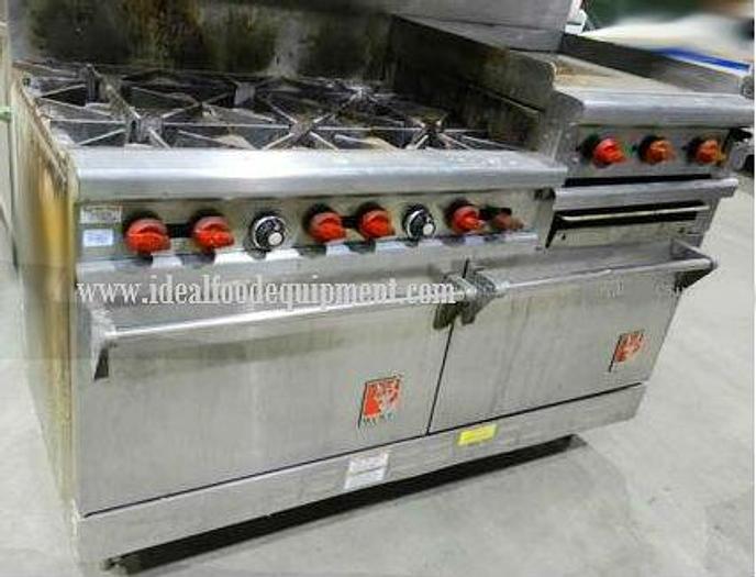 Used Wolf combo Gas range - 2 ovens - 6 burners - 24" flat top grill with broiler