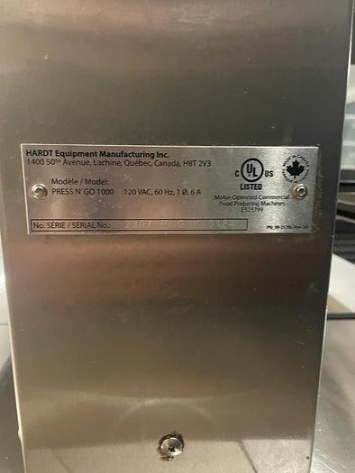 Refurbished Dough Press | Hardt | Model # Press N' Go 1000| 120Volts